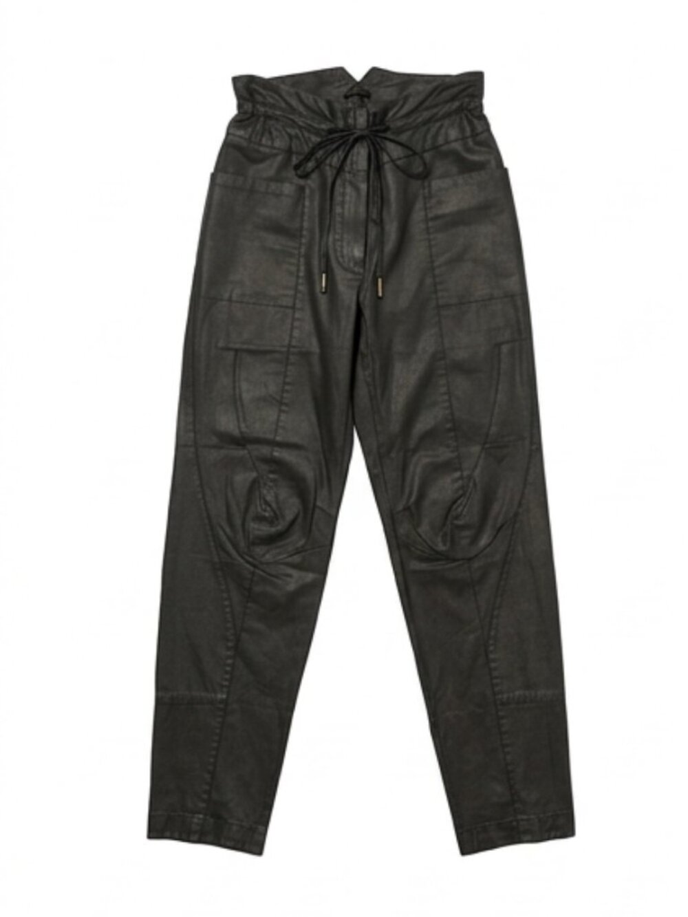 Annette Goertz Black Waxed Coated Utility Jogger Pants | SIZE 36